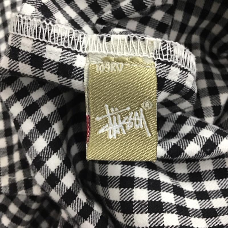 ステューシー STUSSY シャツ、ブラウス 半袖 半袖シャツ チェックシャツ カラーシャツ L チェック 白 / ホワイト / X 黒 / ブラック /  メンズ USED 古着 中古 10141682
