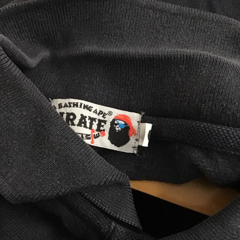 アベイシングエイプ A BATHING APE ポロシャツ 半袖 S 無地 黒 / ブラック /  メンズ USED 古着 中古 10130158