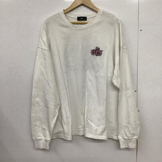 ハレ HARE カットソー 長袖 長袖カットソー 刺繍カットソー クルーネック M ロゴ、文字 白 / ホワイト /  メンズ USED 古着 中古 10151365