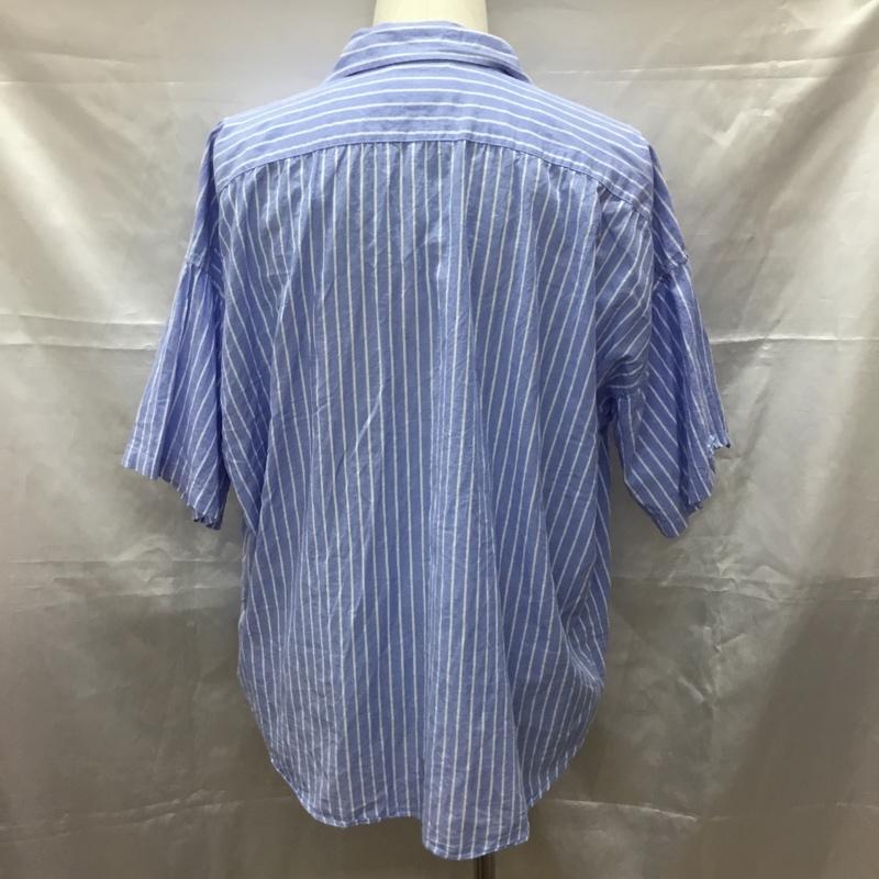 ユーエスポロアッスン U.S.POLO ASSN. シャツ、ブラウス 半袖 半袖シャツ カラーシャツ 半袖カットソー ストライプシャツ L ストライプ 白 / ホワイト / X 水色 / ライトブルー /  メンズ USED 古着 中古 10113303