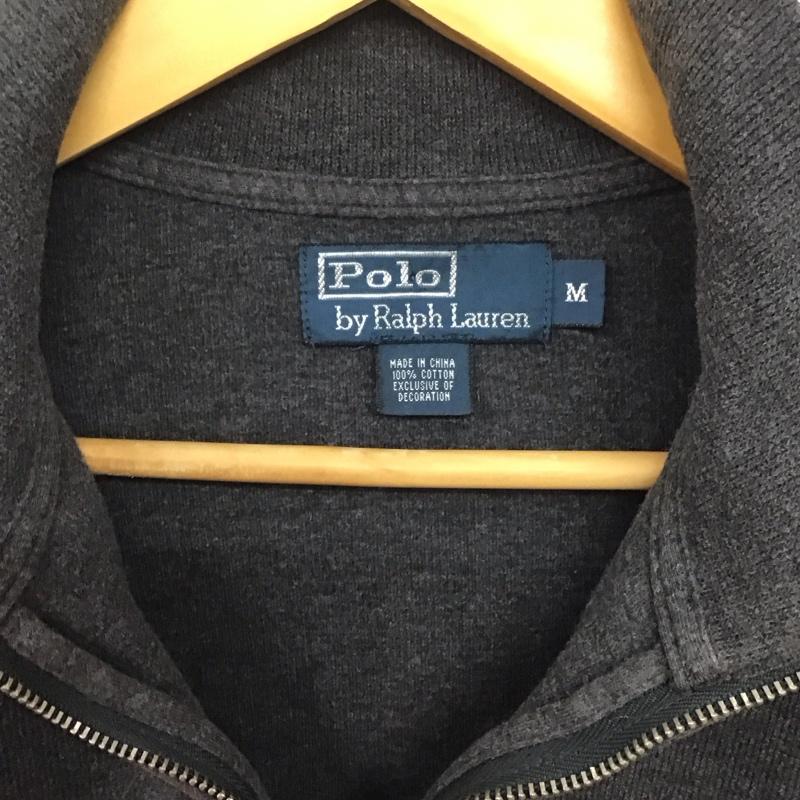ポロバイラルフローレン Polo by RALPH LAUREN トレーナー 長袖 長袖トレーナー スウェット ジップアップネック プルオーバー M ロゴ、文字 灰 / グレー /  メンズ USED 古着 中古 10141263