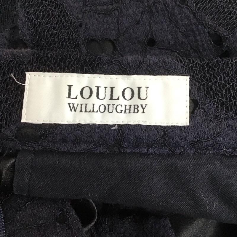 ルルウィルビー Loulou Willoughby パンツ スラックス テーパードパンツ レース 1 レース柄 紺 / ネイビー /  レディース USED 古着 中古 10107373