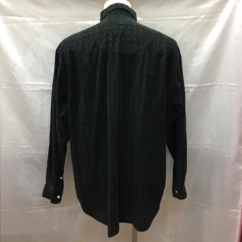 ラルフローレン RALPHLAUREN シャツ、ブラウス 長袖 ボタンダウン チェック L ワンポイント 紺 / ネイビー / X カーキ / カーキ /  メンズ USED 古着 中古 10112403