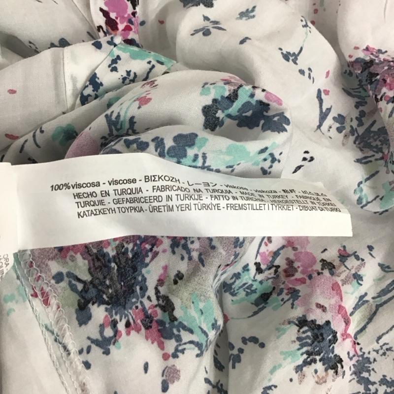 ザラベーシック ZARA BASIC ワンピース ひざ丈スカート XS 総柄 X 花柄 白 / ホワイト /  レディース USED 古着 中古 10130396