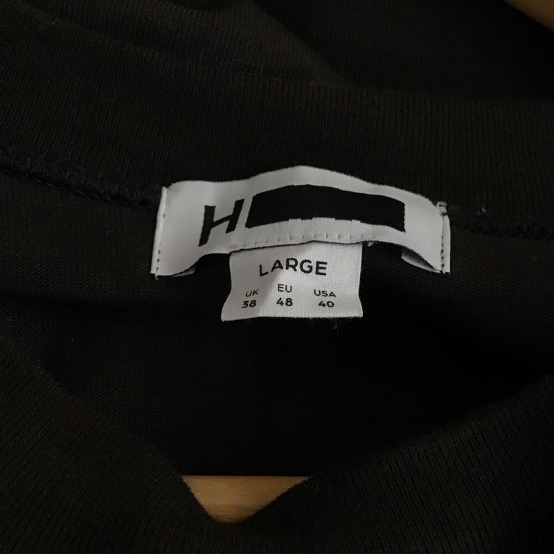 アッシュ H カットソー 長袖 長袖カットソー 無地カットソー クルーネック L 無地 黒 / ブラック /  メンズ USED 古着 中古 10130980