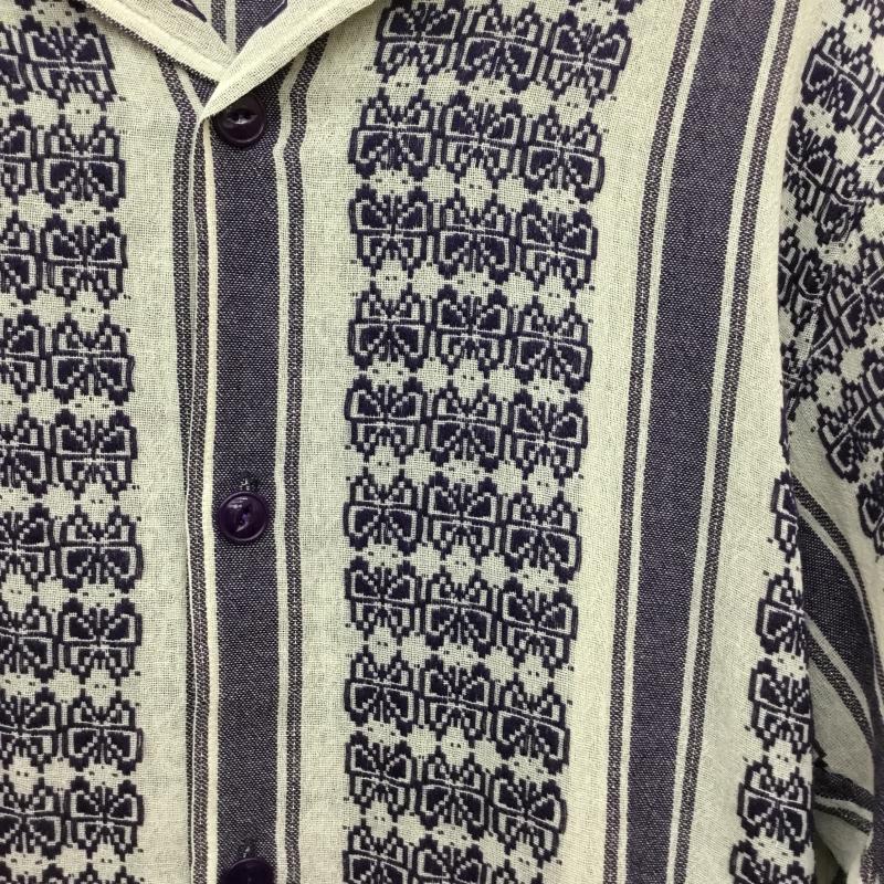 ニードルス Needles シャツ、ブラウス 半袖 Needles Cabana Shirt MR242 L 総柄 白 / ホワイト / X 紫 / パープル /  メンズ USED 古着 中古 10127166