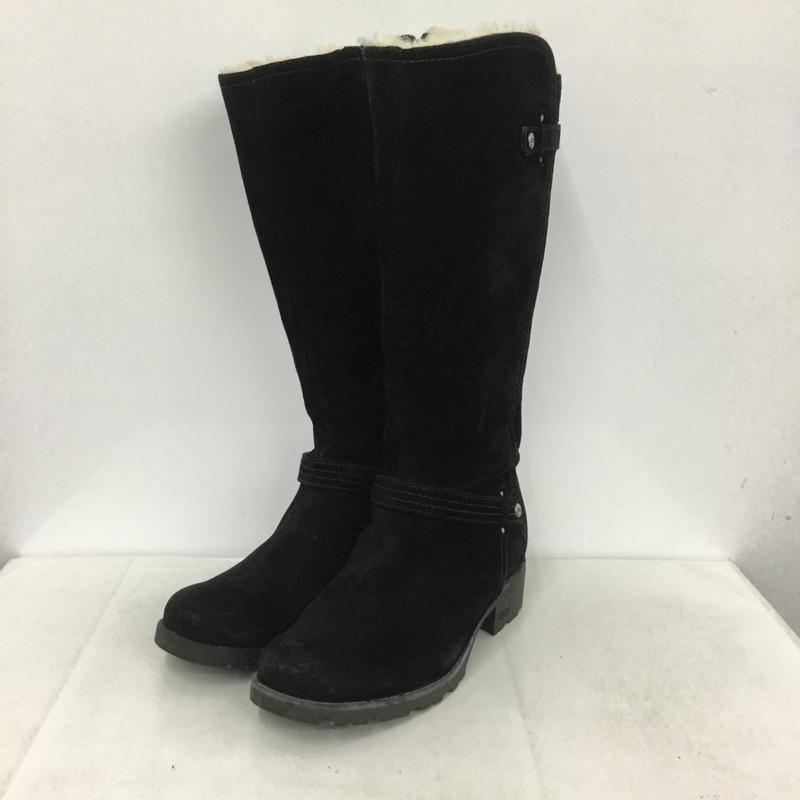 アグ UGG ブーツ 一般 3051 ロングブーツ サイドファスナー 24cm 24.0cm ロゴ、文字 黒 / ブラック /  レディース USED 古着 中古 10140027