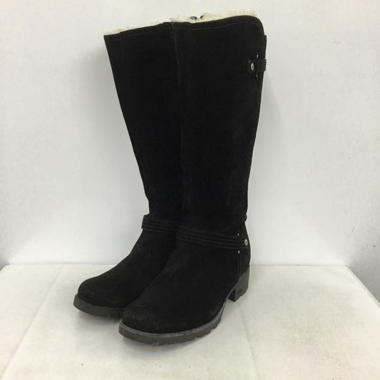 アグ UGG ブーツ 一般 3051 ロングブーツ サイドファスナー 24cm 24.0cm ロゴ、文字 黒 / ブラック /  レディース USED 古着 中古 10140027