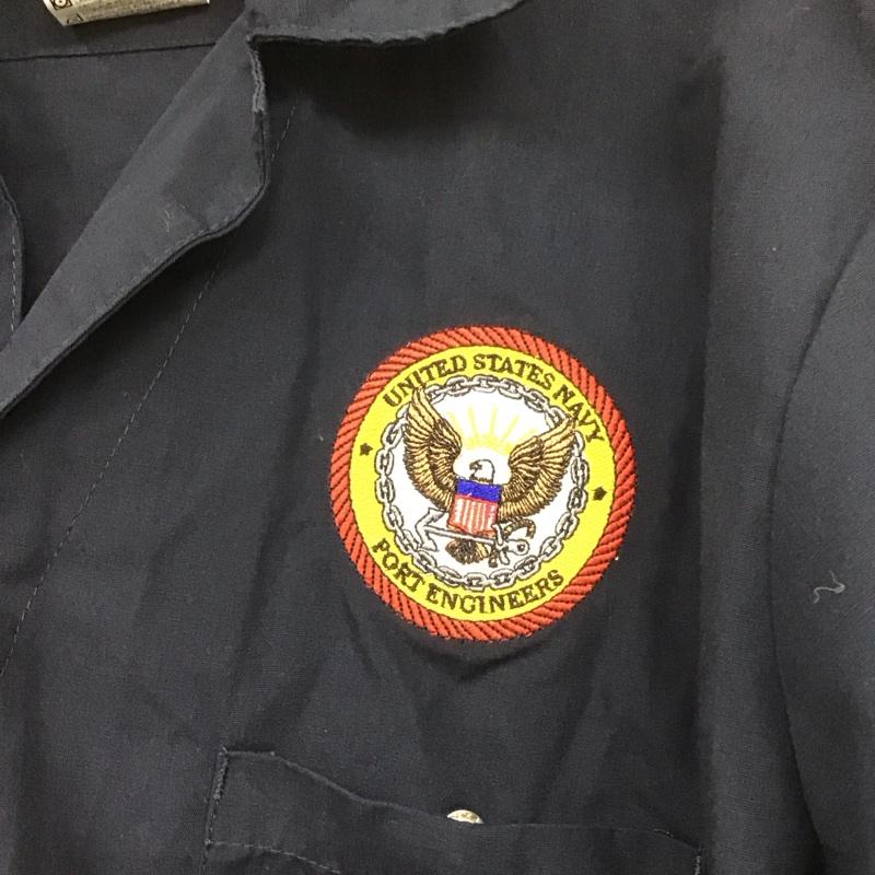 ディッキーズ Dickies サロペット・オーバーオール サロペット、オーバーオール オールインワン つなぎ ワークパンツ カジュアルパンツ 半袖 L ロゴ、文字 紺 / ネイビー /  メンズ USED 古着 中古 10108648