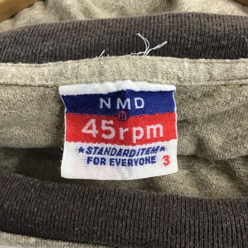 フォーティーファイブアールピーエム 45RPM Tシャツ 半袖 半袖カットソー プリントTシャツ クルーネックカットソー 3 ロゴ、文字 茶 / ブラウン /  メンズ USED 古着 中古 10140545