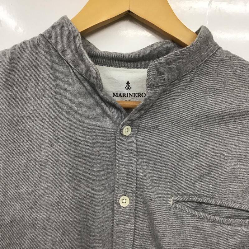 マリネロ MARINERO シャツ、ブラウス 長袖 長袖シャツ 無地シャツ ノーカラーシャツ 1 無地 灰 / グレー /  メンズ USED 古着 中古 10131765