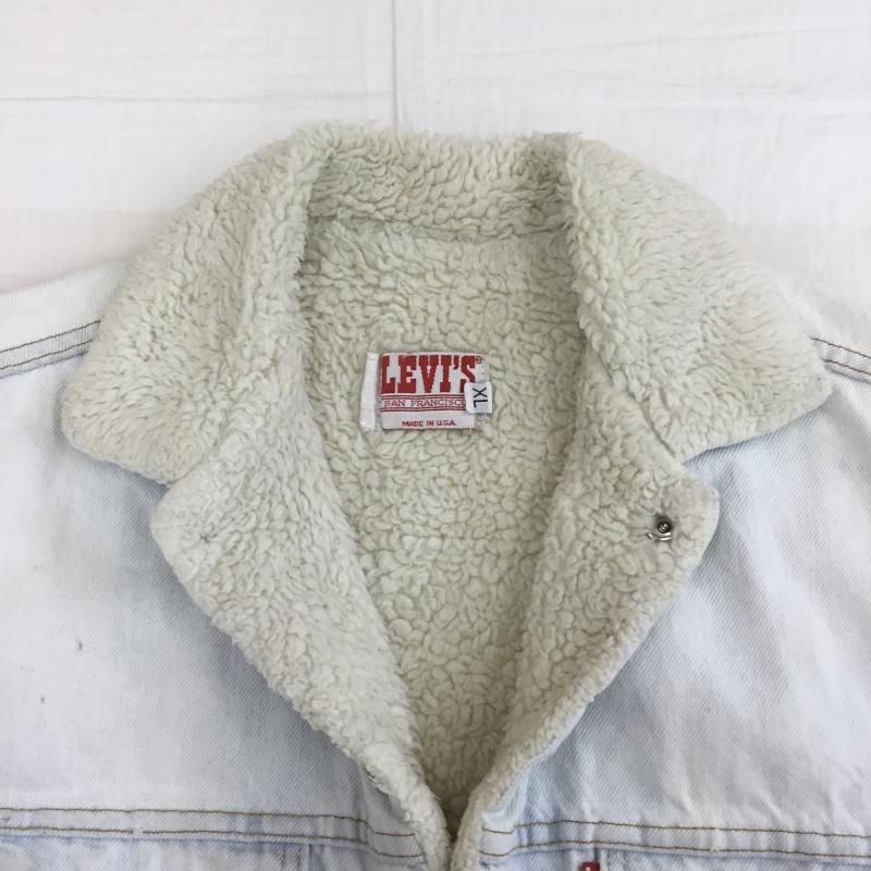 リーバイス Levi s ジャケット、上着 ジャケット、ブレザー ボア　デニムジャケット XL 無地 青 / ブルー /  メンズ USED 古着 中古 10137331