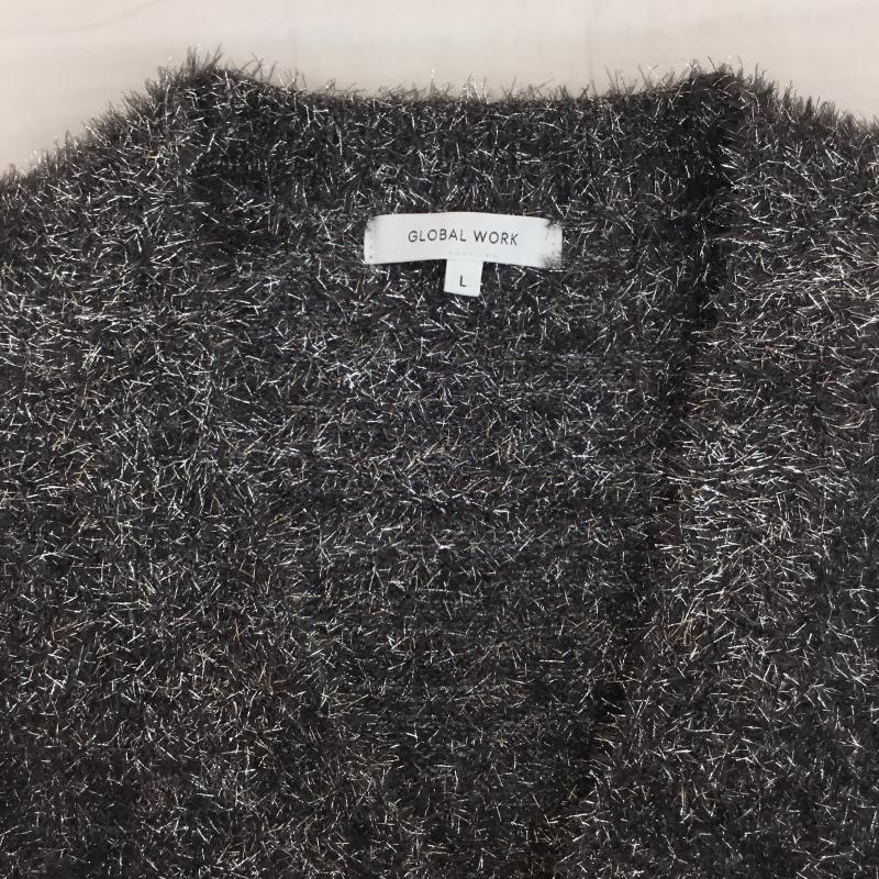 グローバルワーク GLOBAL WORK カーディガン 長袖 GW624561AD L  ダークグレー / ダークグレー / X 銀 / シルバー /  レディース USED 古着 中古 10142311