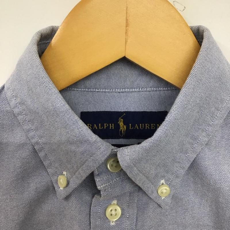 ラルフローレン RALPHLAUREN シャツ、ブラウス 長袖 長袖シャツ 無地シャツ カラーシャツ ボタンダウンシャツ XS ロゴ、文字 水色 / ライトブルー /  レディース USED 古着 中古 10149558