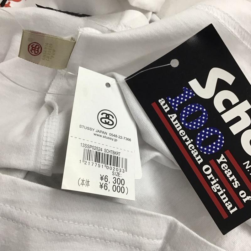 ステューシー STUSSY Tシャツ 半袖 半袖カットソー プリントTシャツ クルーネックカットソー schott M プリント 白 / ホワイト /  メンズ USED 古着 中古 10141374