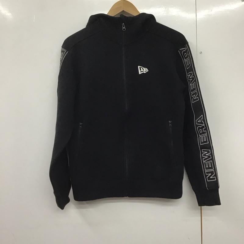 ニューエラ NEW ERA パーカー 長袖 ジップアップパーカー 長袖パーカー カジュアルジャケット M ロゴ、文字 黒 / ブラック /  メンズ USED 古着 中古 10143201