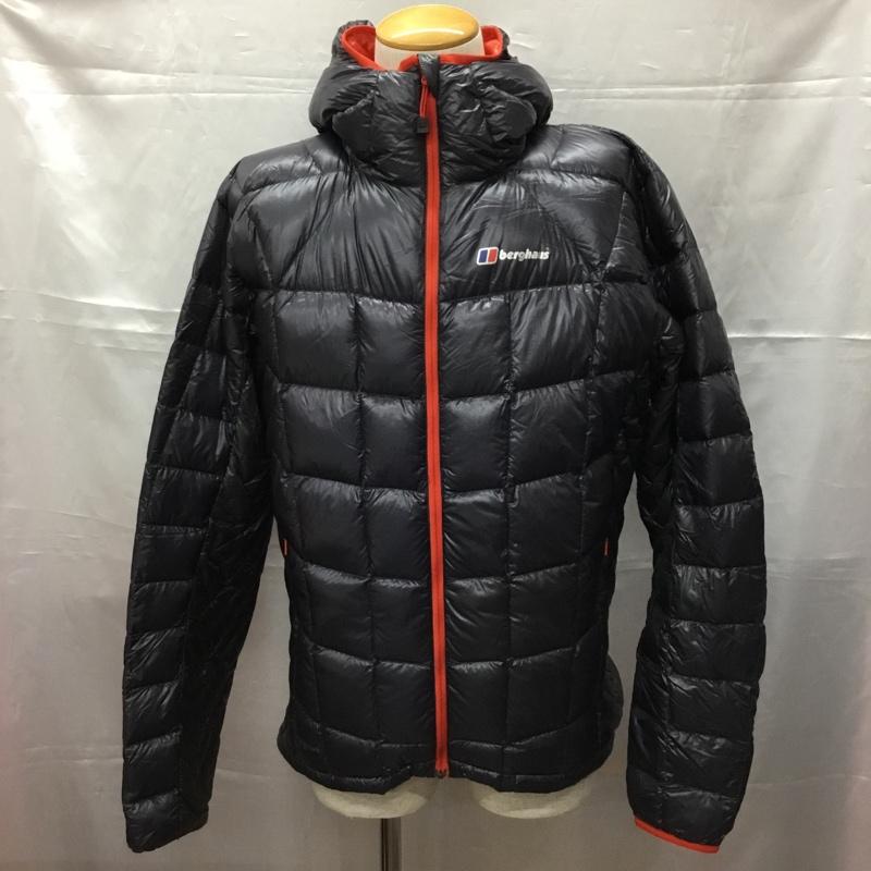 バーグハウス Berghaus ジャケット、上着 ジャンパー、ブルゾン ジップアップジャケット ジャンパー ダウンジャケット カジュアルジャケット アウター XL ロゴ、文字 黒 / ブラック /  メンズ USED 古着 中古 10108254