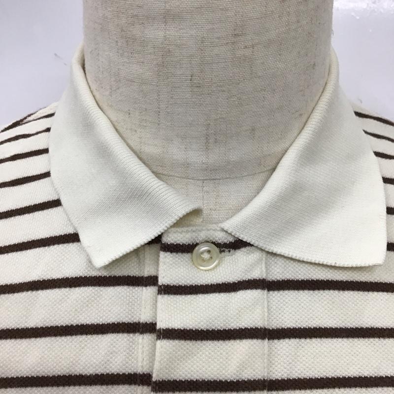 ポロバイラルフローレン Polo by RALPH LAUREN ポロシャツ 半袖 半袖ポロシャツ カラーシャツ 半袖カットソー M ボーダー柄 ベージュ / ベージュ / X 茶 / ブラウン /  メンズ USED 古着 中古 10114189