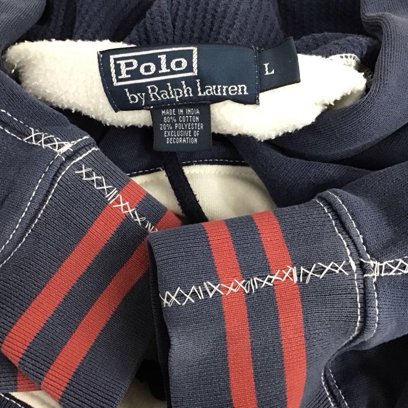 ポロバイラルフローレン Polo by RALPH LAUREN パーカー 長袖 L ロゴ、文字 X  白 / ホワイト / X 紺 / ネイビー /  メンズ USED 古着 中古 10117151