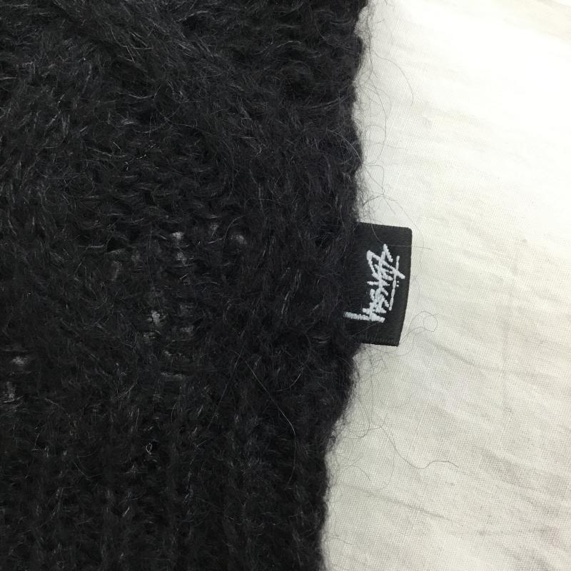 ステューシー STUSSY ニット、セーター 長袖 117228 CABLE LOOSE KNIT SWEATER M 無地 黒 / ブラック /  メンズ USED 古着 中古 10136991