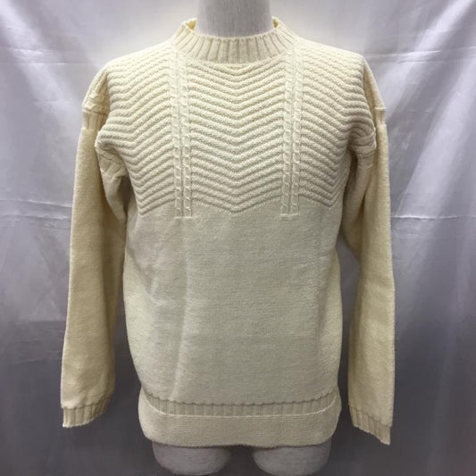 ナイジェルケーボン Nigel Cabourn ニット、セーター 長袖 長袖ニットカットソー クルーネックカットソー セーター 48  白 / ホワイト /  メンズ USED 古着 中古 10111610