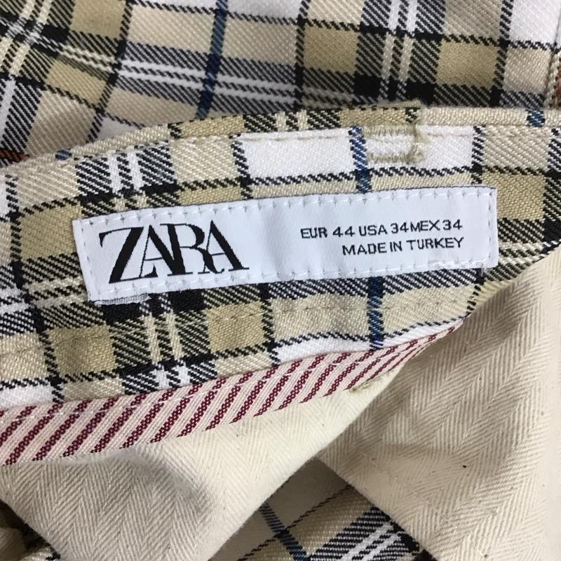 ザラ ZARA パンツ スラックス 5899 402 251 チェック 白 / ホワイト / X ベージュ / ベージュ / X 黒 / ブラック /  メンズ USED 古着 中古 10113674