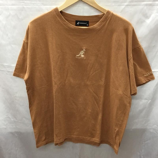 カンゴール KANGOL Tシャツ 半袖 9282-1932 半袖カットソー プリントTシャツ クルーネックカットソー M ロゴ、文字 茶 / ブラウン /  レディース USED 古着 中古 10113297