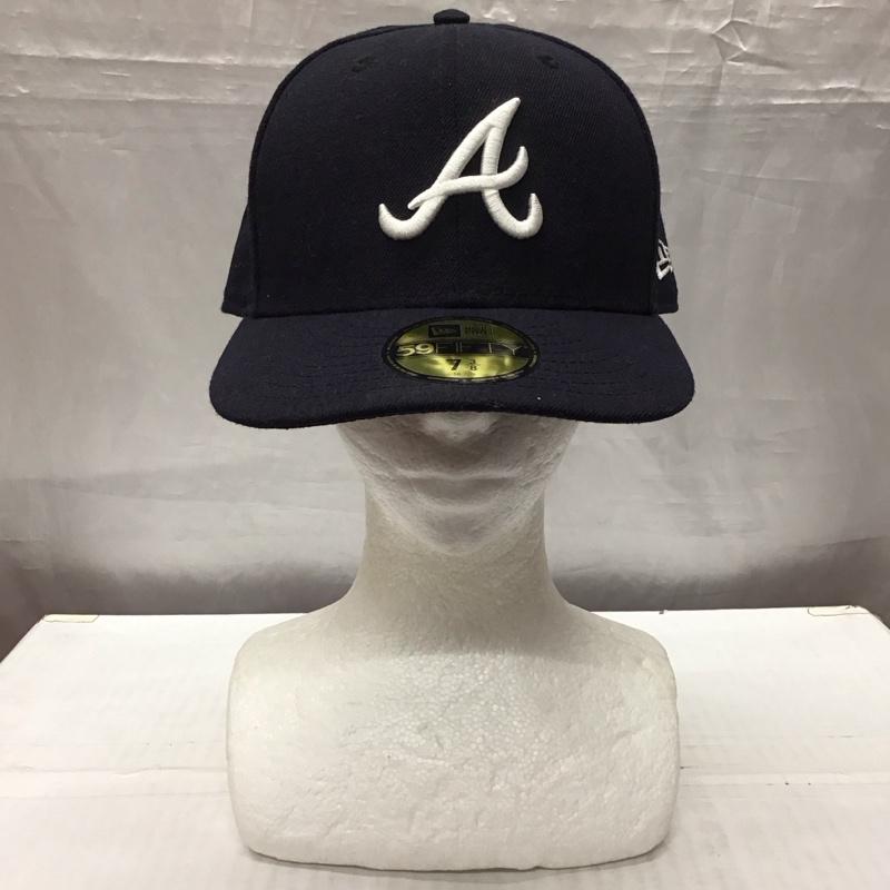 ニューエラ NEW ERA 帽子 キャップ 59FIFTY MLBオンフィールド アトランタ ブレーブス ロード ロゴ、文字 紺 / ネイビー /  メンズ USED 古着 中古 10117956