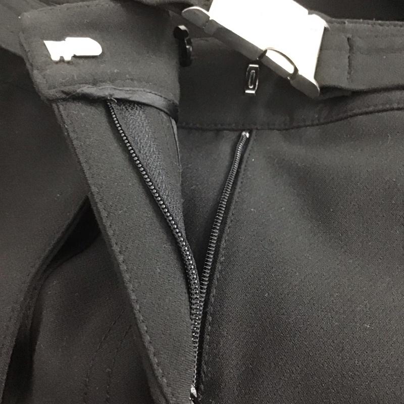 ザラ ZARA パンツ スラックス 7563 041 800 ワイドパンツ ベルト付き L 無地 黒 / ブラック /  レディース USED 古着 中古 10138984