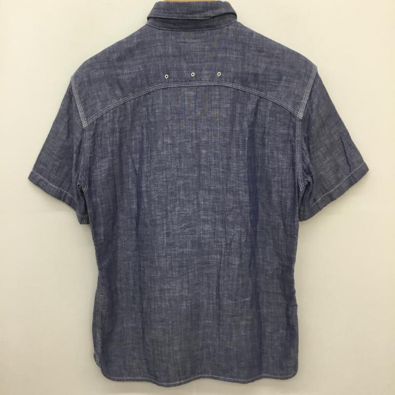 アールジェイビー R.J.B シャツ、ブラウス 半袖 THE FLAT HEAD STEADY BLUE シャンブレー ワーク シャツ 半袖 38 無地 青 / ブルー /  メンズ USED 古着 中古 10129790