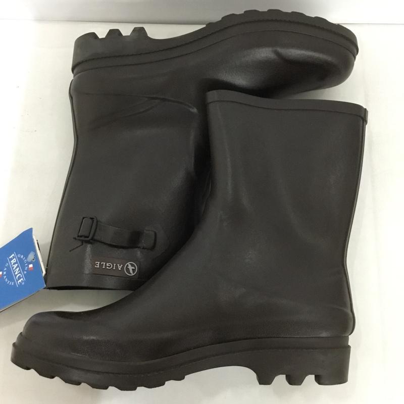 エーグル AIGLE 長靴、レインシューズ 長靴、レインシューズ ZZH8515 ICARE RUBBER BOOTS ラバーブーツタグ付き 44 ロゴ、文字 茶 / ブラウン /  メンズ USED 古着 中古 10135758