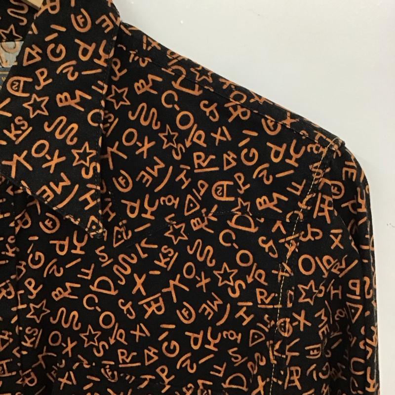 ファニー FUNNY シャツ、ブラウス 長袖 長袖シャツ 総柄シャツ カラーシャツ M 総柄 黒 / ブラック /  メンズ USED 古着 中古 10136556