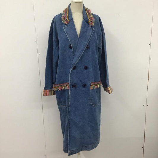 チチカカ TITICACA ジャケット、上着 ジャケット、ブレザー GSYBA001 デニムコート ロング丈 フリンジ FREE 刺繍 青 / ブルー /  レディース USED 古着 中古 10112575