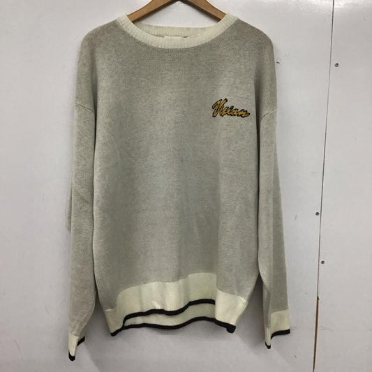 ヴィジョン ストリート ウェア VISION STREET WEAR ニット、セーター 長袖 長袖ニットカットソー クルーネック セーター M ロゴ、文字 白 / ホワイト /  メンズ USED 古着 中古 10137675