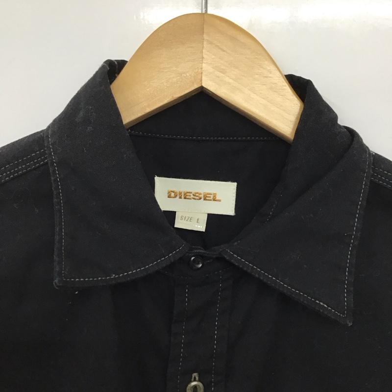 ディーゼル DIESEL シャツ、ブラウス 長袖 長袖シャツ 無地シャツ カラーシャツ L 無地 黒 / ブラック /  メンズ USED 古着 中古 10145341