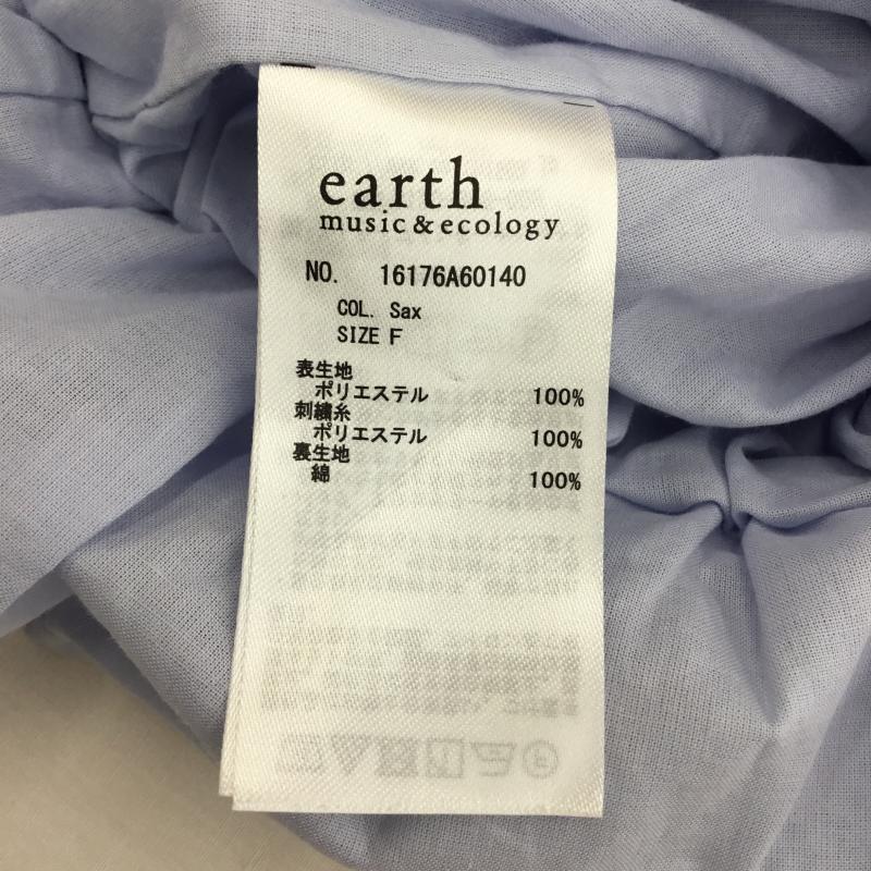 アースミュージックアンドエコロジー earth music&ecology カットソー 半袖 FREE 総柄 水色 / ライトブルー /  レディース USED 古着 中古 10139203