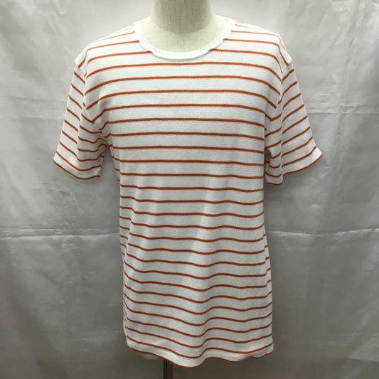 アズールバイマウジー AZUL BY MOUSSY Tシャツ 半袖 半袖カットソー プリントTシャツ クルーネックカットソー ボーダー L ボーダー柄 白 / ホワイト / X 橙 / オレンジ /  メンズ USED 古着 中古 10108948