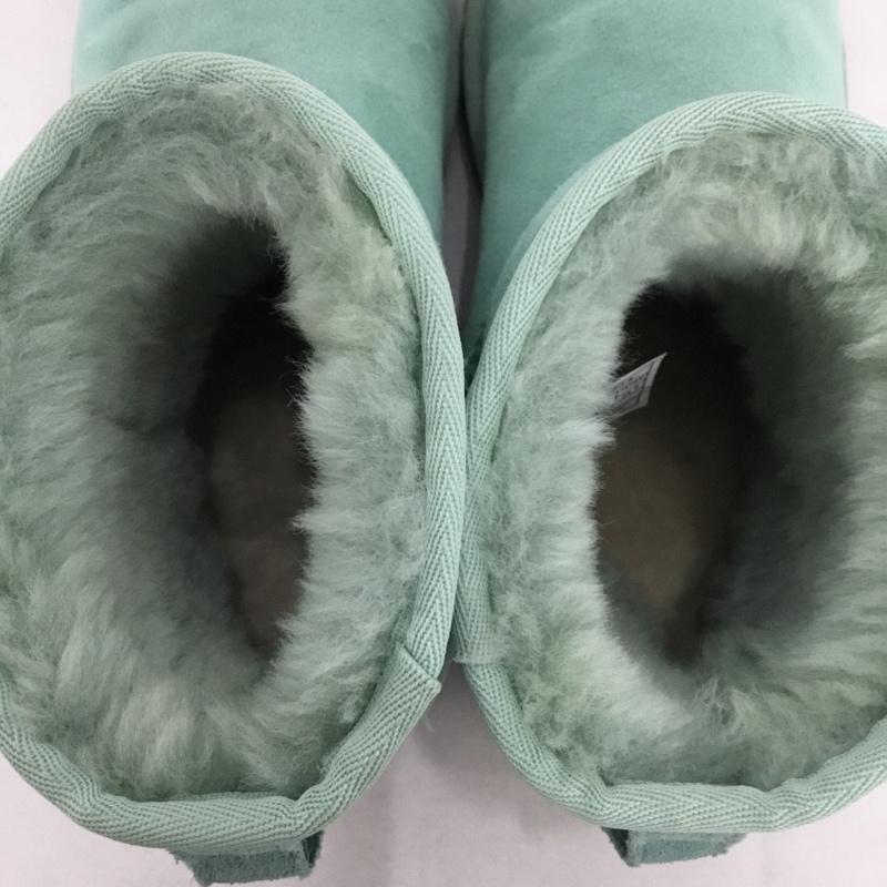 アグ UGG ブーツ ショートブーツ 5854 クラシックミニ ムートン 24cm 24.0cm ロゴ、文字 薄緑 / ライトグリーン /  レディース USED 古着 中古 10144423