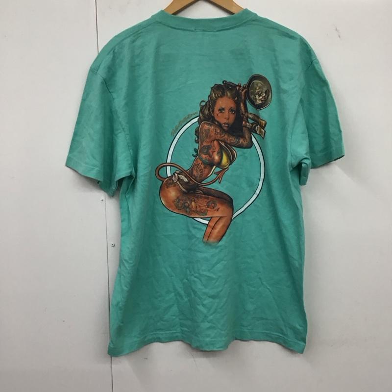 エロスティカ EROSTiKA Tシャツ 半袖 半袖カットソー プリントTシャツ クルーネックカットソー XL プリント 緑 / グリーン /  メンズ USED 古着 中古 10134632