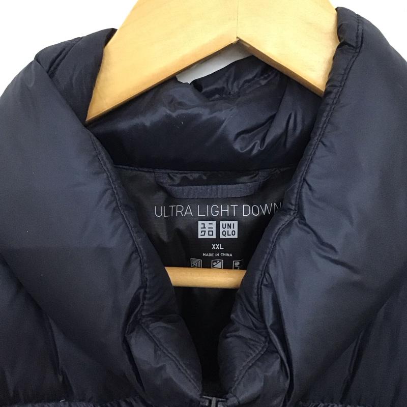 ユニクロ UNIQLO ベスト ベスト 311-439807 ダウンベスト ノースリーブジップアップジャケット アウター XXL 無地 紺 / ネイビー /  メンズ USED 古着 中古 10136794