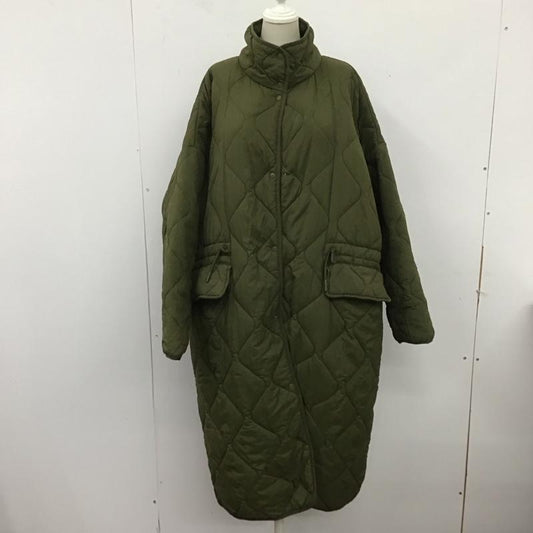 ザラ ZARA ジャケット、上着 ジャケット、ブレザー キルティングジャケット スタンドカラージャケット ボタン前開ジャケット M 無地 カーキ / カーキ /  レディース USED 古着 中古 10124740