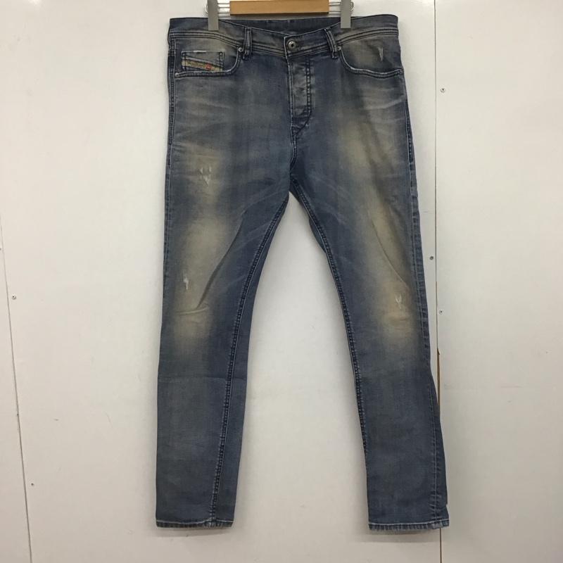 ディーゼル DIESEL パンツ デニム、ジーンズ デニムパンツ スリムパンツ カジュアルパンツ ストレッチパンツ 34インチ ダメージ加工 インディゴ / インディゴ /  メンズ USED 古着 中古 10148290
