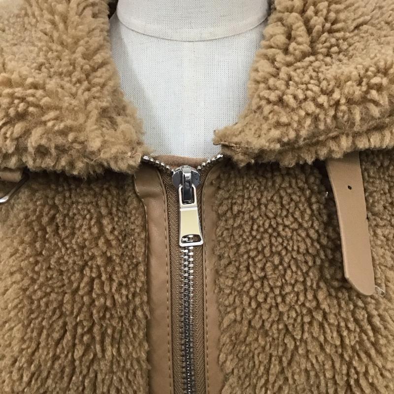 ザラ ZARA ジャケット、上着 ジャケット、ブレザー ジップアップジャケット ジャンパー ジャケット カジュアルジャケット アウター M 無地 茶 / ブラウン /  レディース USED 古着 中古 10124565