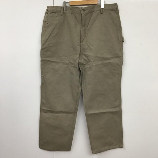 カーハート Carhartt パンツ ワークパンツ、ペインターパンツ B11-DES WASHED-DUCK WORK DUNGAREE 42×32 ロゴ、文字 ベージュ / ベージュ /  メンズ USED 古着 中古 10110818