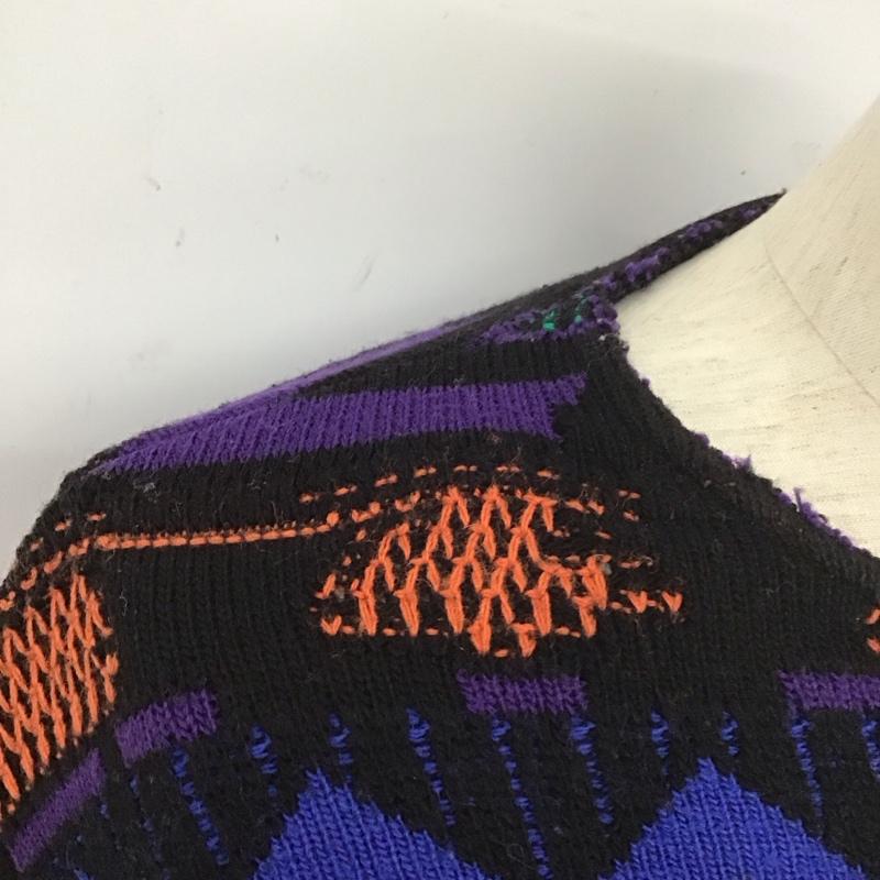 古着 USED トレーナー 長袖 長袖ニットカットソー クルーネック セーター プリント マルチカラー / マルチカラー /  メンズ USED 古着 中古 10127104