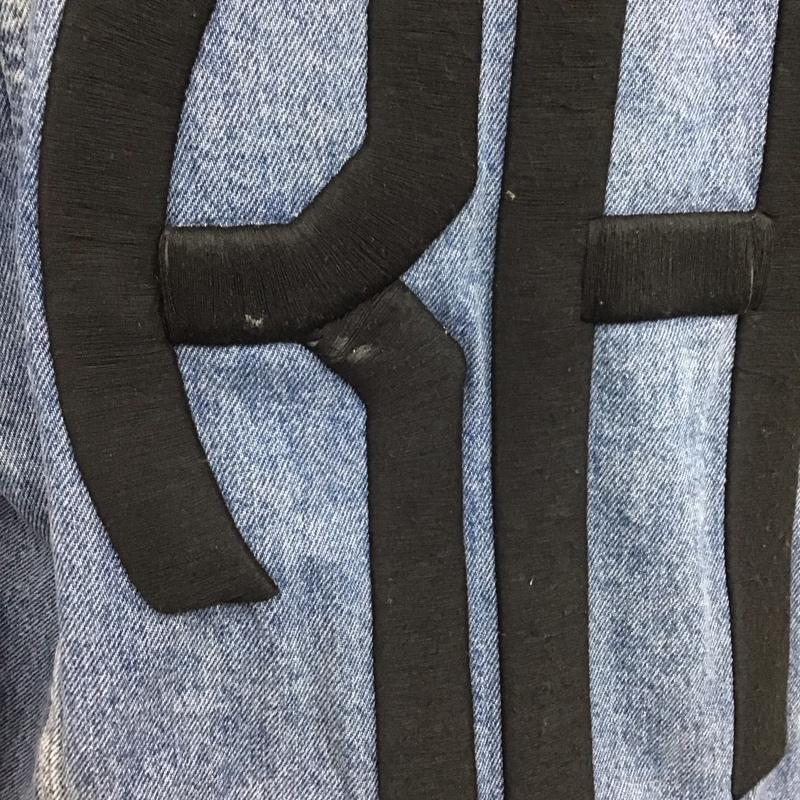 ザラ ZARA ジャケット、上着 ジャケット、ブレザー デニムジャケット Gジャン アウター カラージャケット L ロゴ、文字 インディゴ / インディゴ /  メンズ USED 古着 中古 10107219