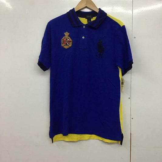 ポロラルフローレン POLO RALPH LAUREN ポロシャツ 半袖 半袖ポロシャツ カラーシャツ 半袖カットソー XL ロゴ、文字 青 / ブルー /  メンズ USED 古着 中古 10141225