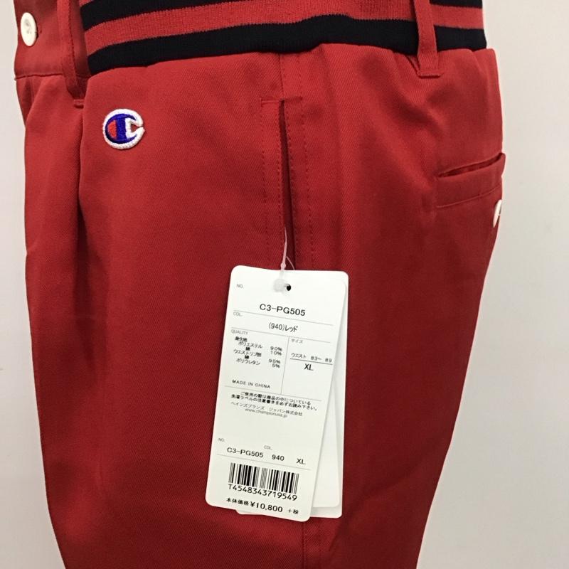 チャンピオン Champion パンツ ショートパンツ C3-PG505 GOLF ハーフパンツ タグ付き XL ロゴ、文字 赤 / レッド /  メンズ USED 古着 中古 10115079