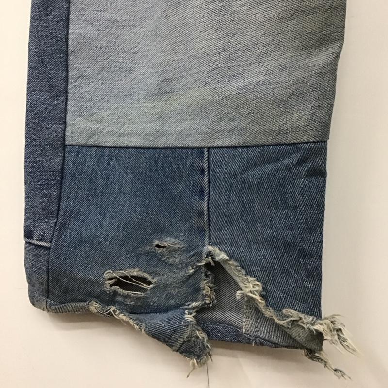 リーバイス Levi s パンツ デニム、ジーンズ デニムパンツ ストレートパンツ ワイドパンツ カジュアルパンツ リメイク 36 無地 インディゴ / インディゴ /  メンズ USED 古着 中古 10109764