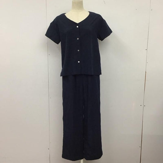 サニーレーベル Sonny Label セットアップ セットアップ LA05-26K032 半袖シャツ ノーカラーシャツ イージーパンツ セット FREE 無地 紺 / ネイビー /  レディース USED 古着 中古 10147166